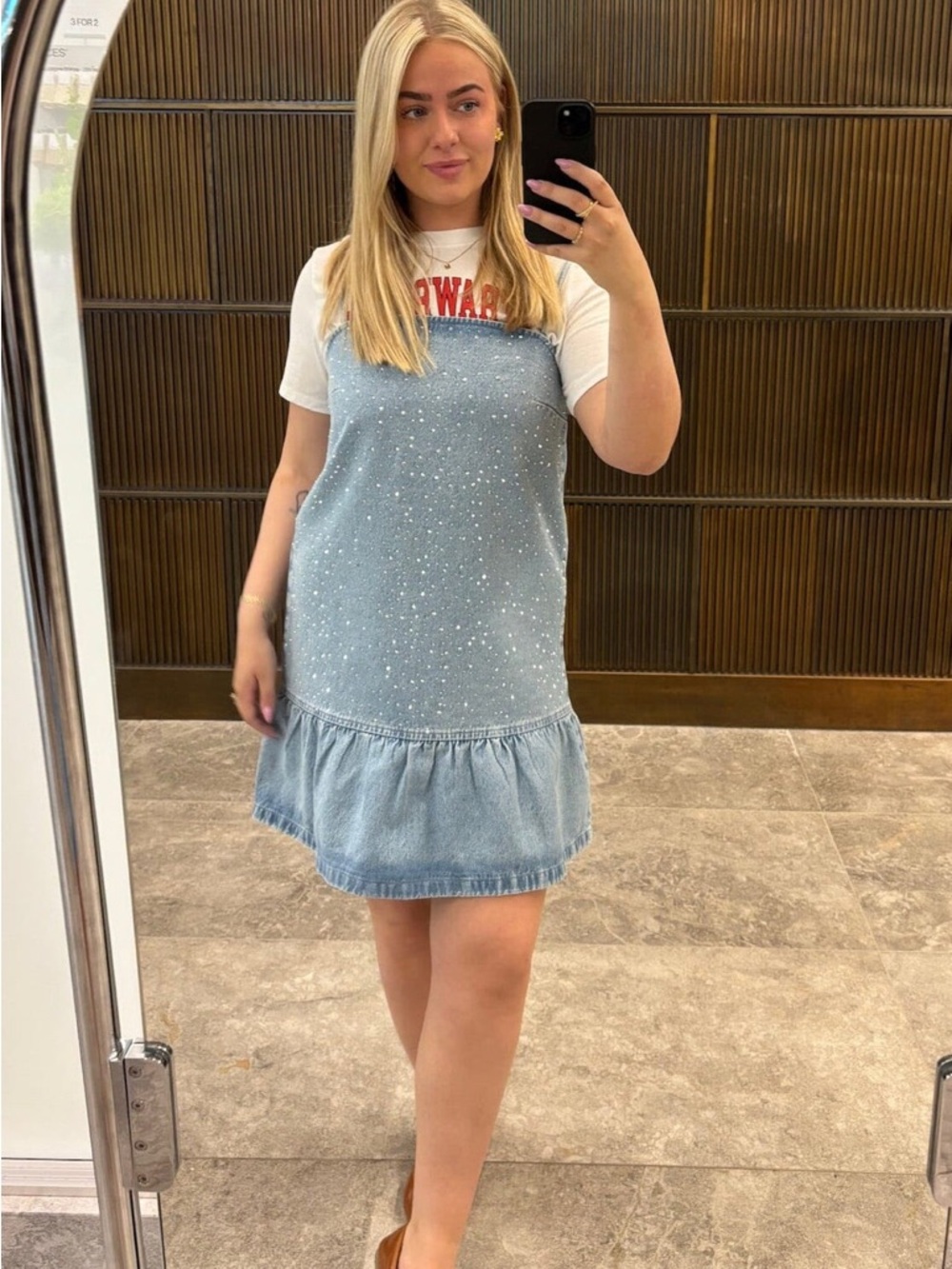 Light Blue Denim Sequin Dress